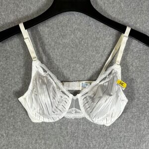 Vtg Shiny Satin Lace Bra Sexy Bestform NEW Underwire Womens 34C White Babydoll